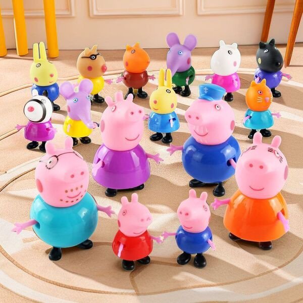 peppa pig family & Friends Action Figure 16 sets ( no box)