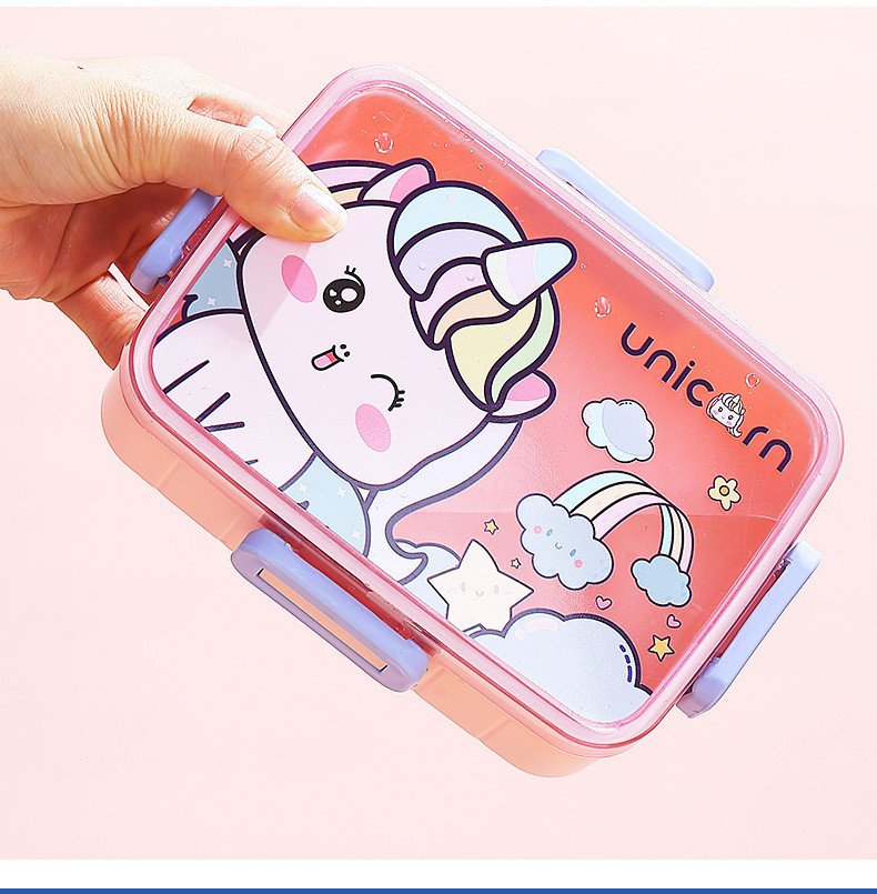 Kids Tiffin Box unicorn ( Pink )